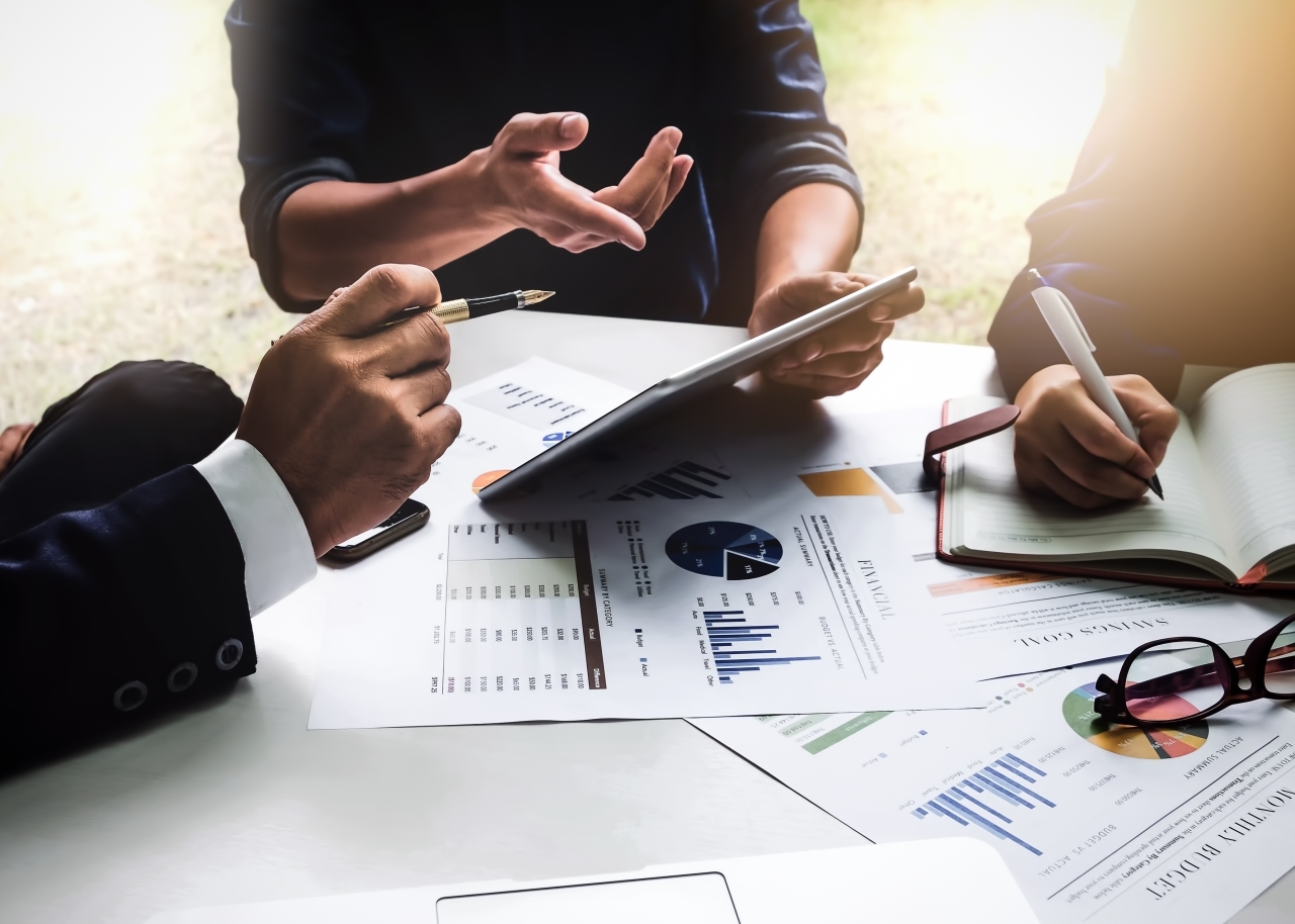 Business Meeting with Documents on table